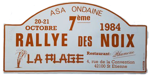 1984-Plaque-Rallye des noix de firminy