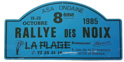 1985-Plaque-Rallye des noix de firminy