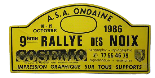 1986-Plaque-Rallye des noix de firminy