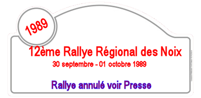 1989- Plaque Rallye des Noix de Firminy